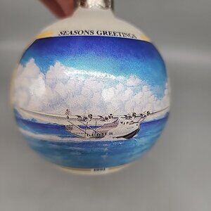 Vintage 1991 Pan American China Clipper 3" Ball Ornament Christmas Early Flight